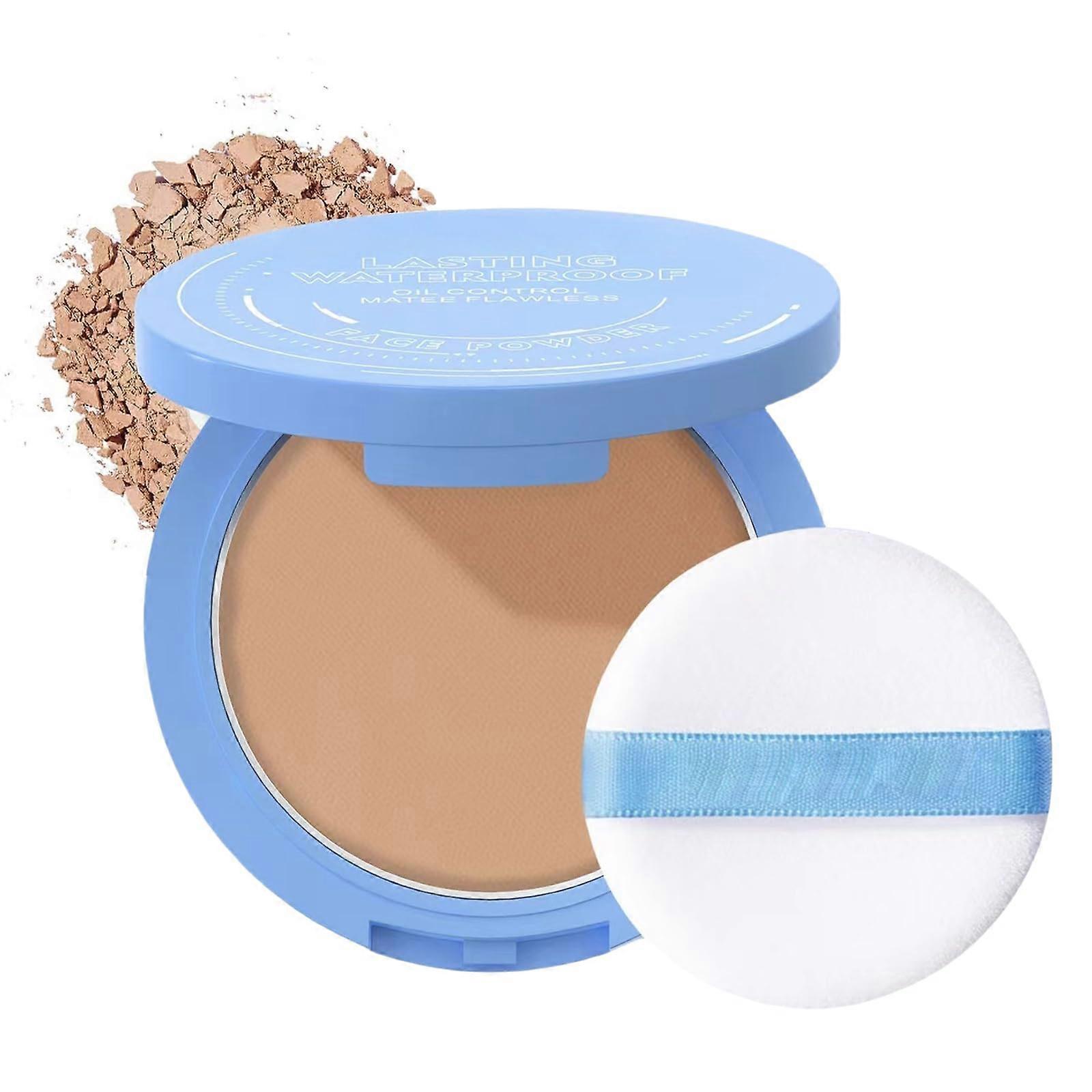Pressed Powder with Buildable Coverage, Waterproof Matte Oil Control Face Powder #5