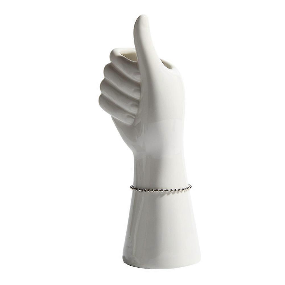 Creative Ceramic Vase Abstract Art Flower Pot for Decor White 1Pcs