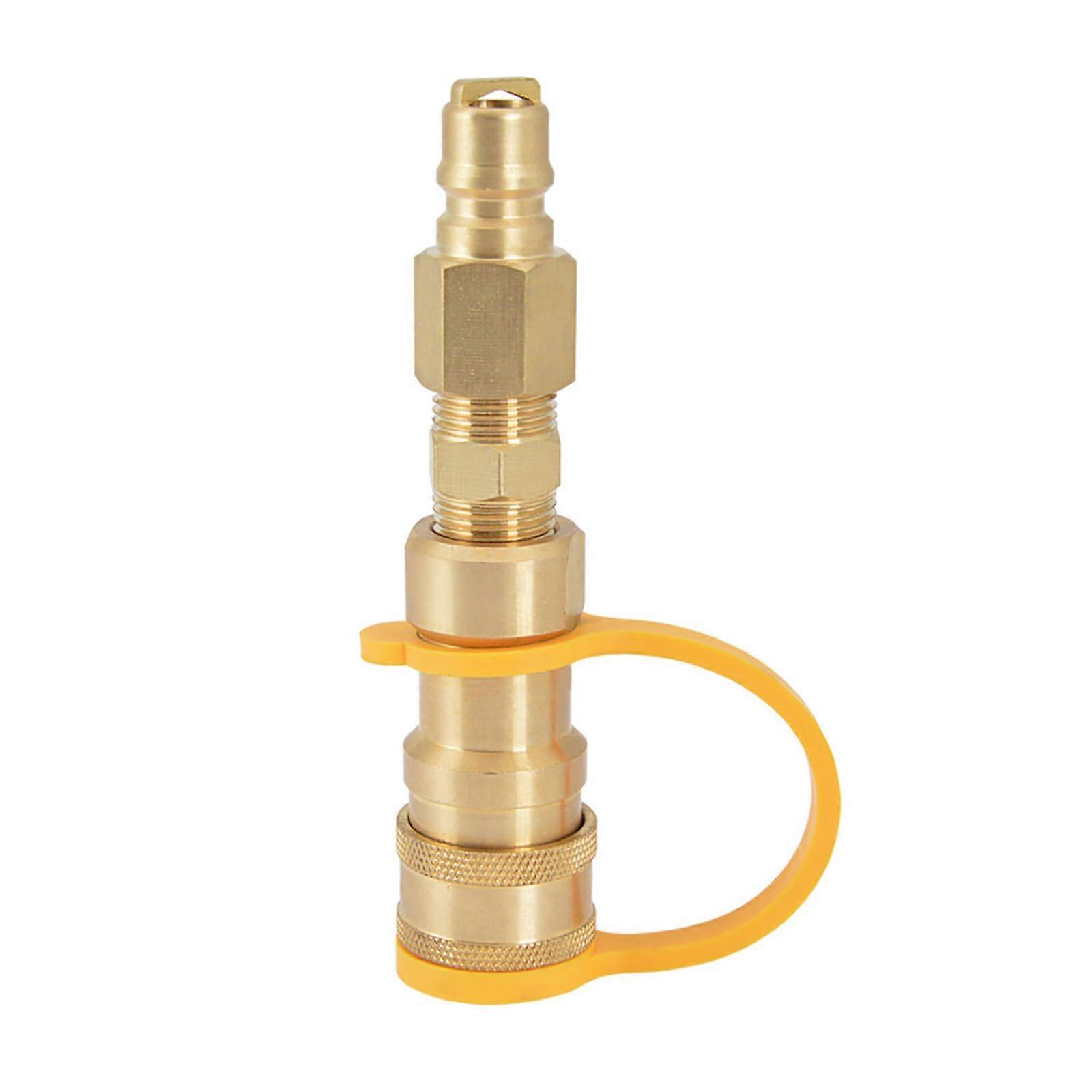 Brass Propane Adapter Quick Connect Fitting 3/8 Inch for BBQ Full Flow Conversion Easy Install