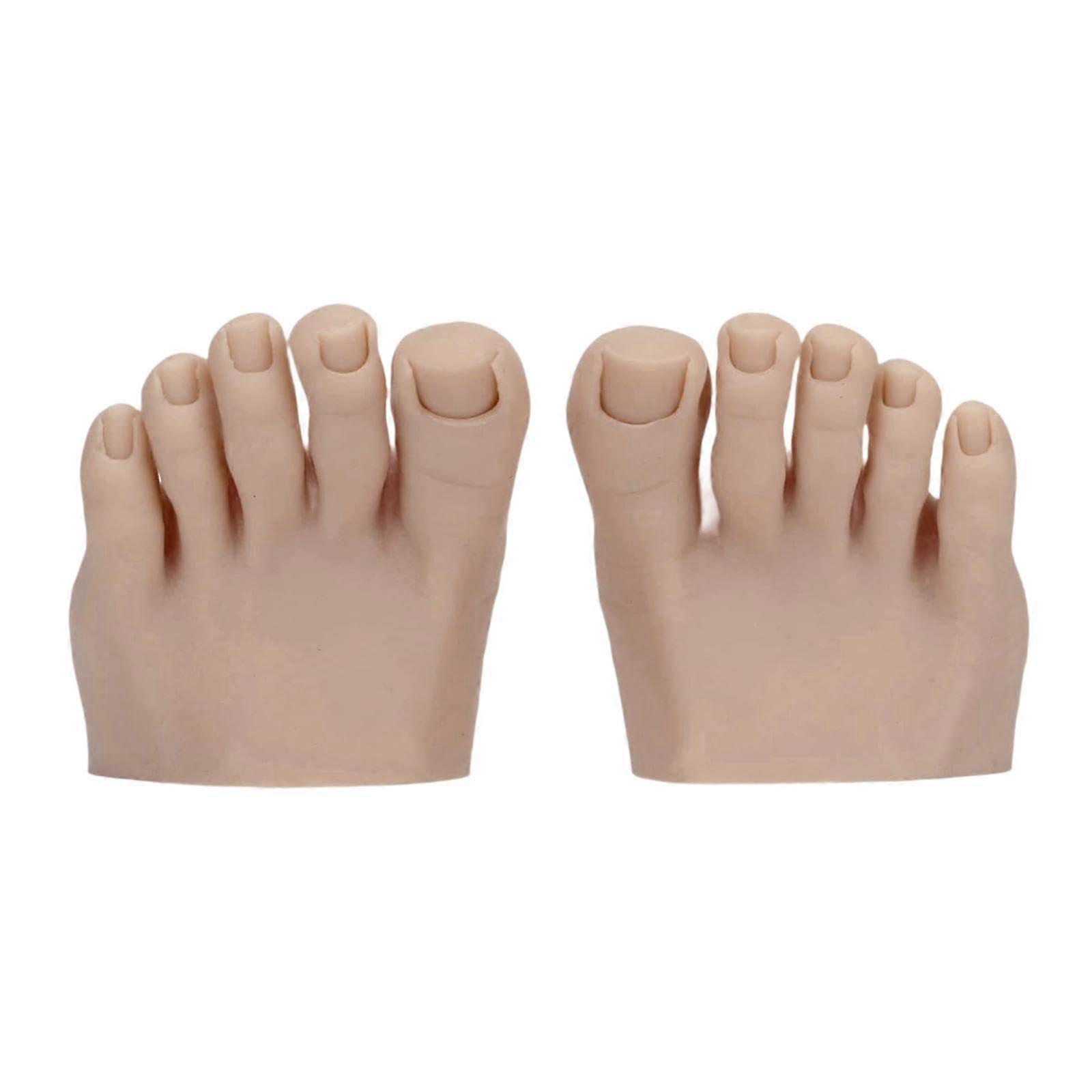 Silicone Pedicure Practice Foot Model Dark Skin with Realistic Texture and Stable Base