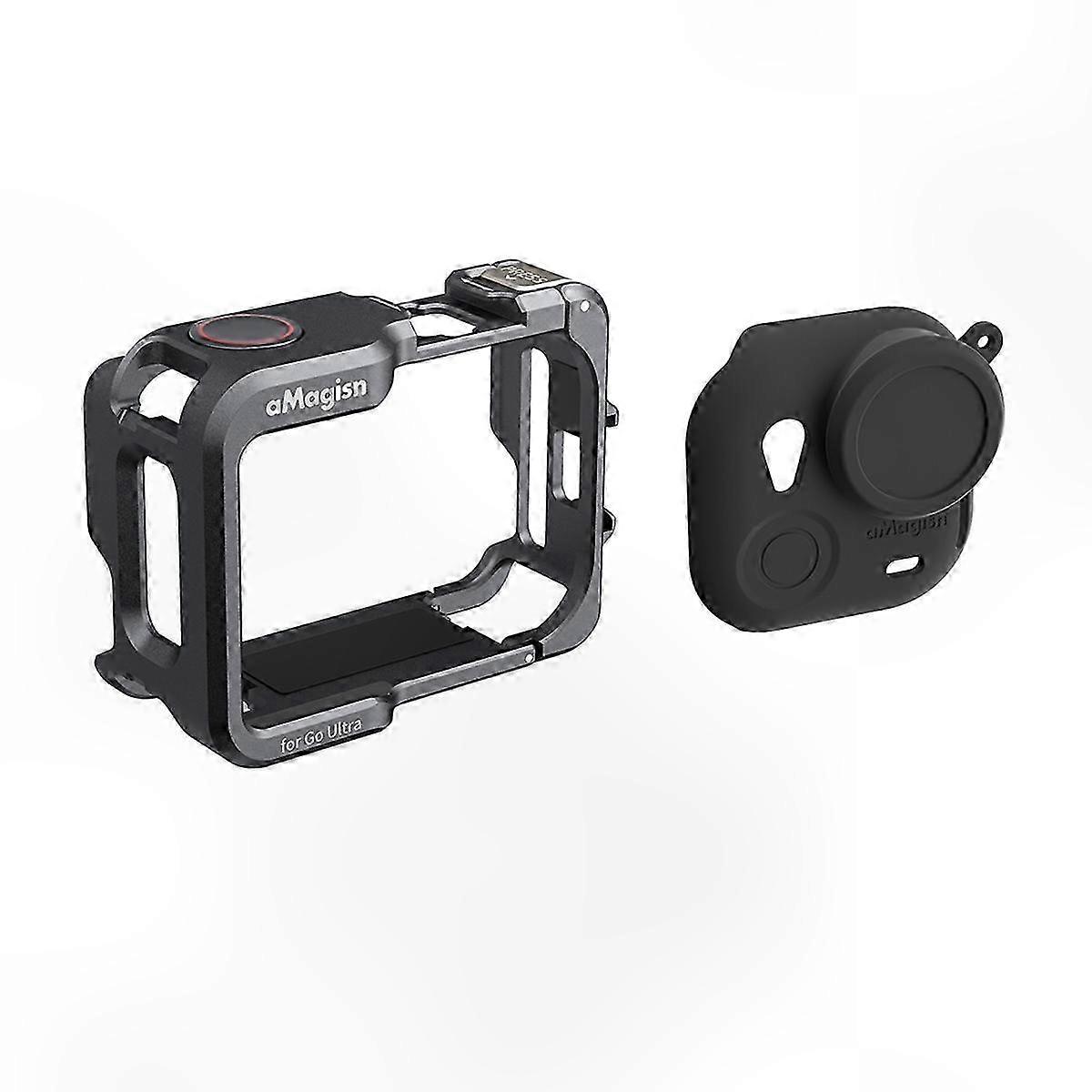 Metal Cage Expansion Frame for Action Camera with Protective Case and Cold Shoe Mount