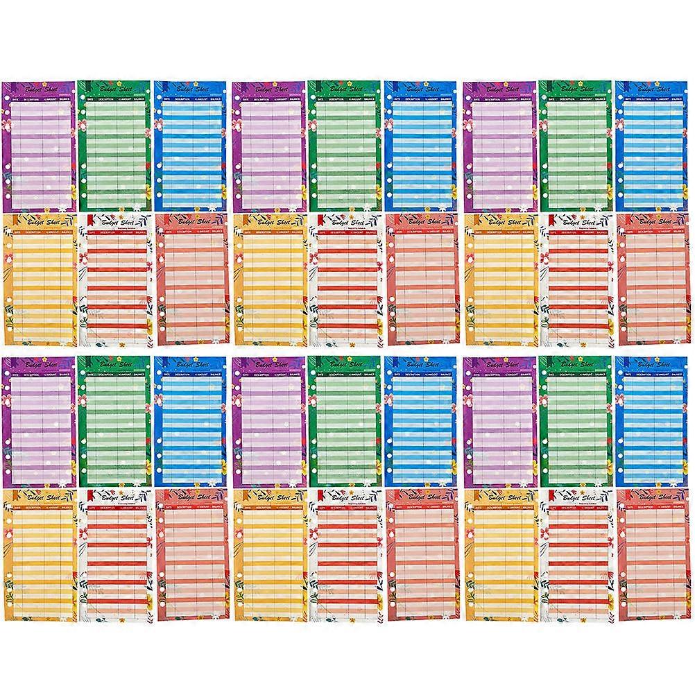 Consumption Card Budget Sheets for Home Use with 36 Budget Papers