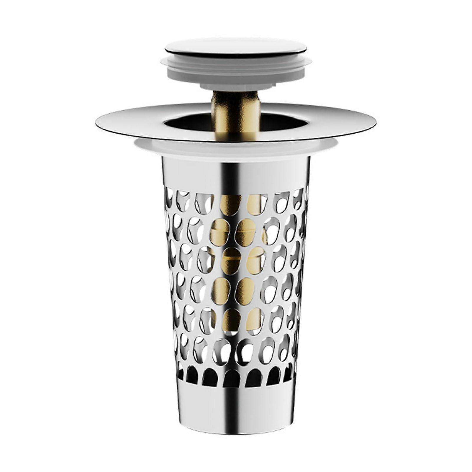 Sink Strainer with AntiClogging Basket and Odor Blocking Seal for Kitchen or Bathroom Drain