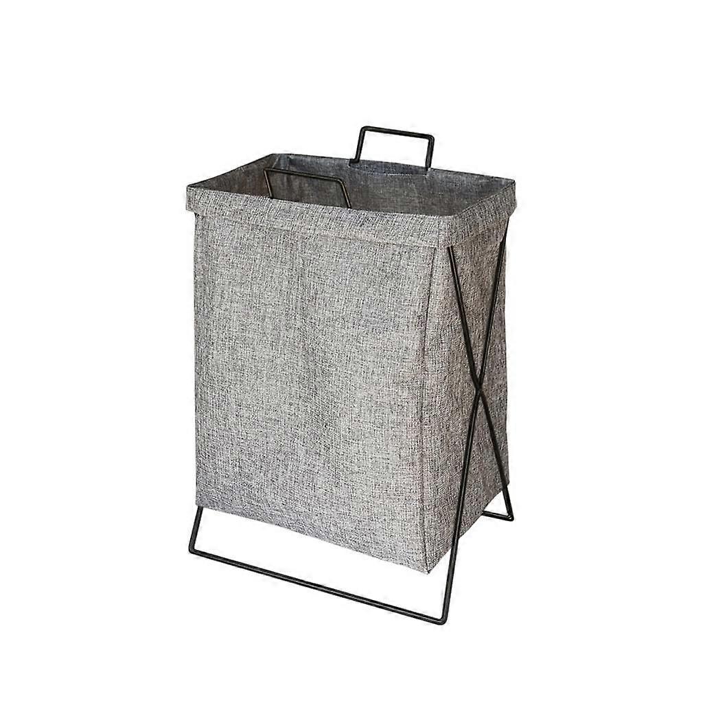 Large Capacity Waterproof Laundry Basket Foldable Fabric Hamper Grey Clothes Storage Bin for Bedroom Bathroom