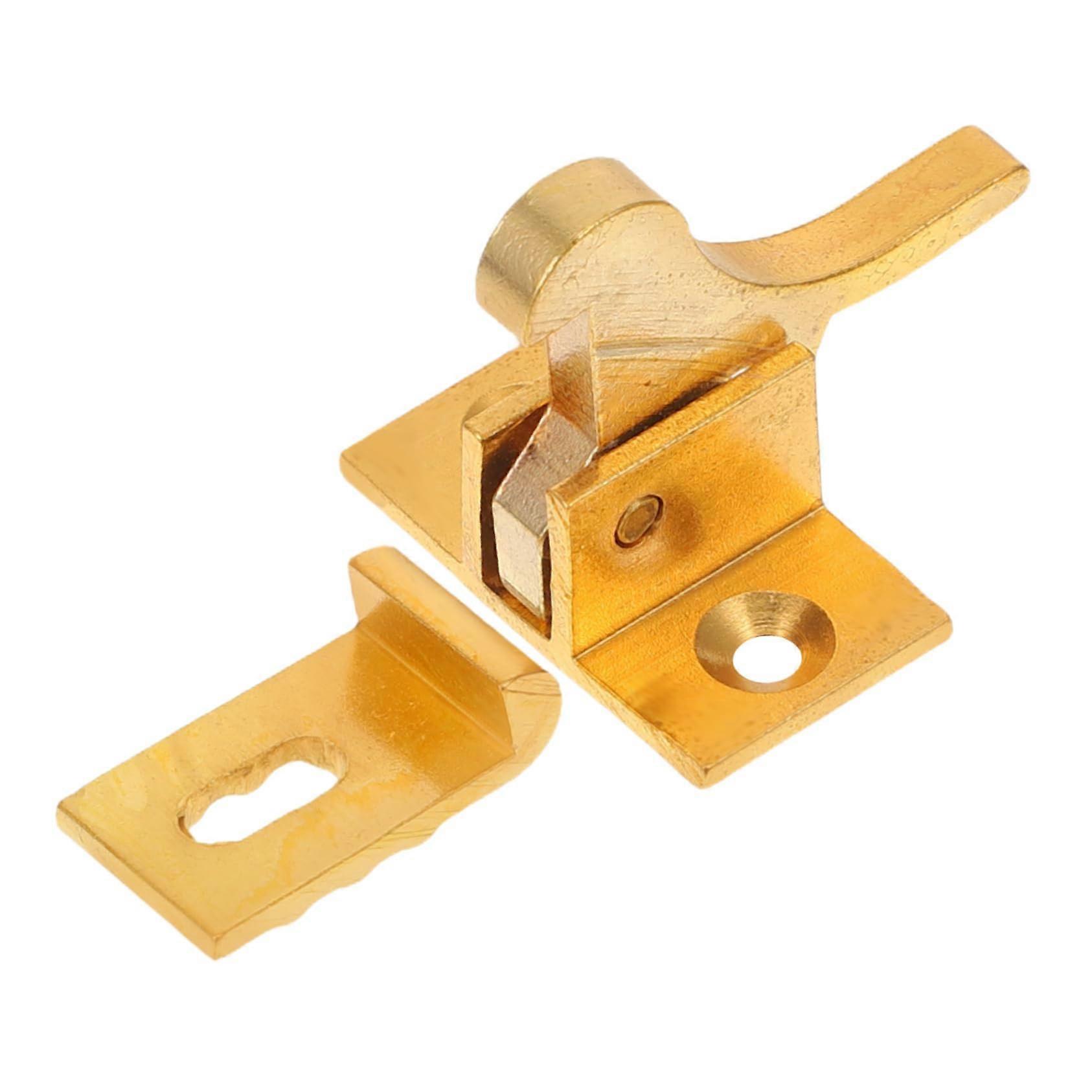 Brass Window Latch Retro Security Lock for Doors and Cabinets Vintage Finish Easy Install