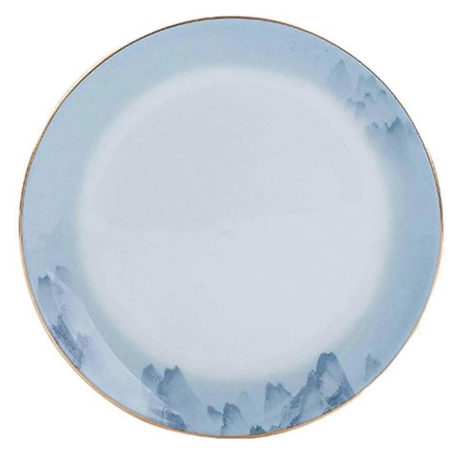 Ceramic Dinnerware Set 8 Inch Plum Blossom Design Plate Microwave Dishwasher Safe Tableware