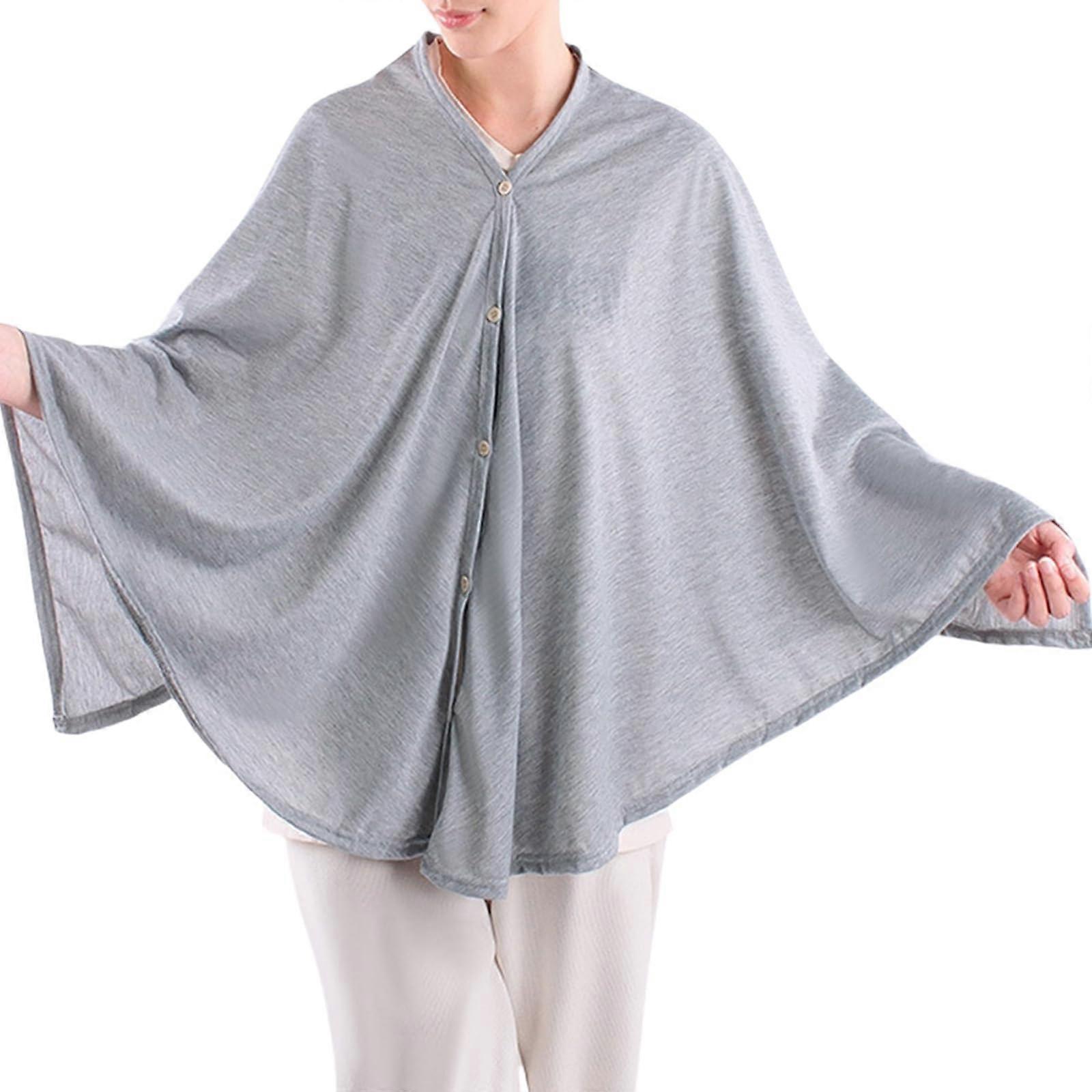 Breathable Cotton Nursing Cover with Privacy Protection for Moms Adjustable Large Coverage Gray