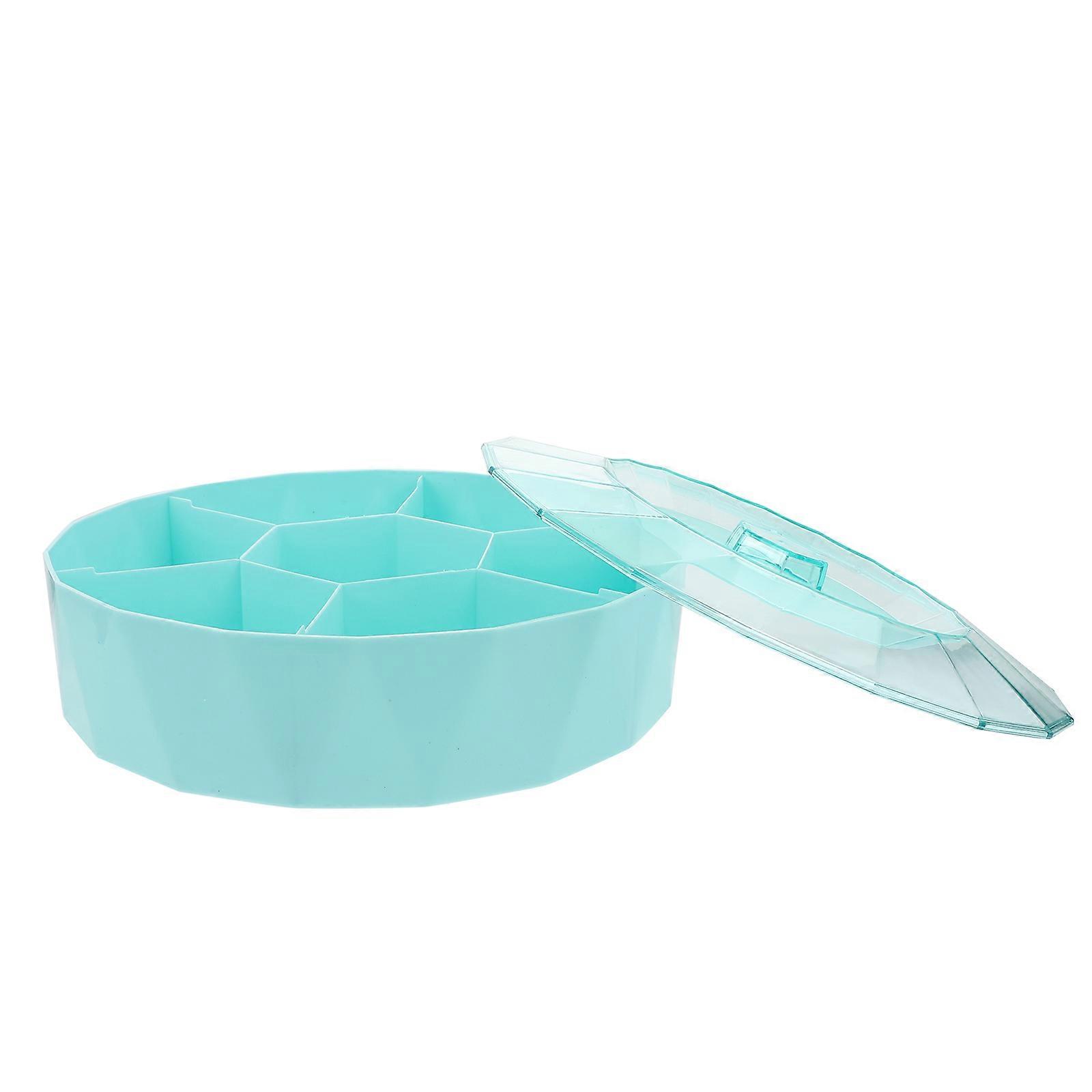 Transparent Grid Snack Storage Box with Lid for Fruit Nut Tray Storage