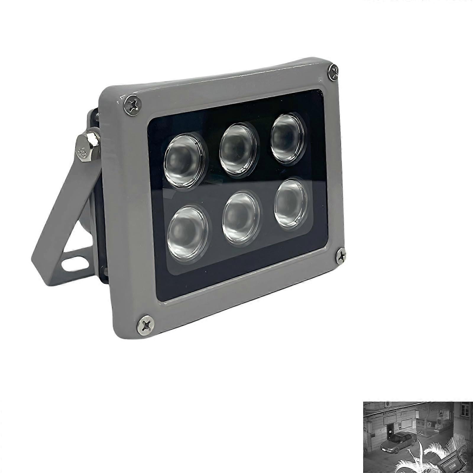 12V IR Illuminator for CCTV with 6 LED Infrared Light, Rainproof, Automatic Night Activation