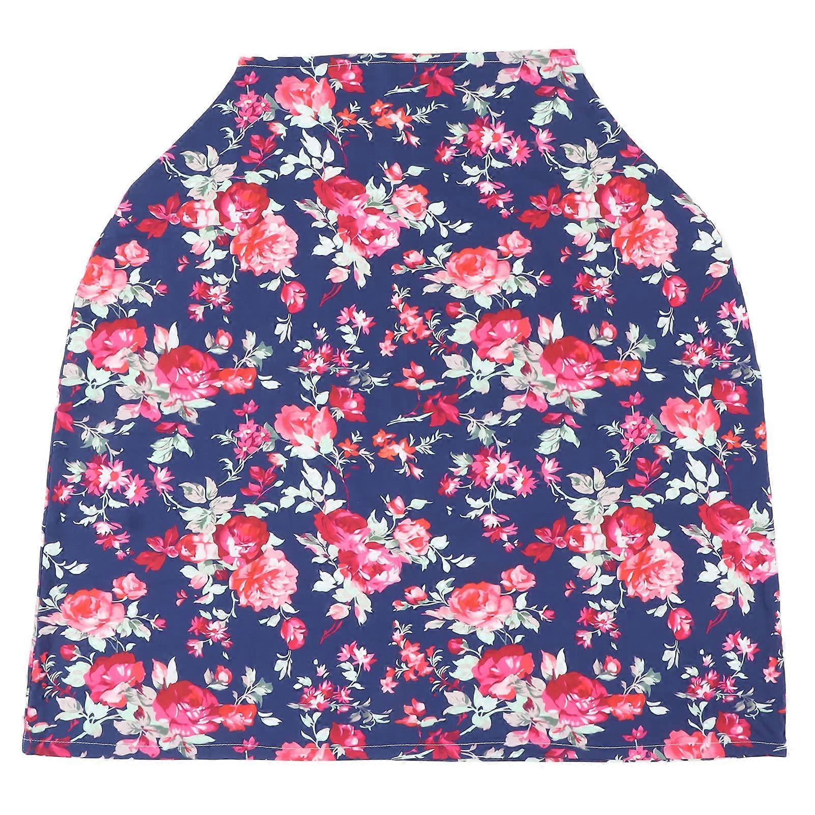 Breathable Soft Polyester Nursing Cover for Breastfeeding Moms with Windproof Private Coverage Dark Blue