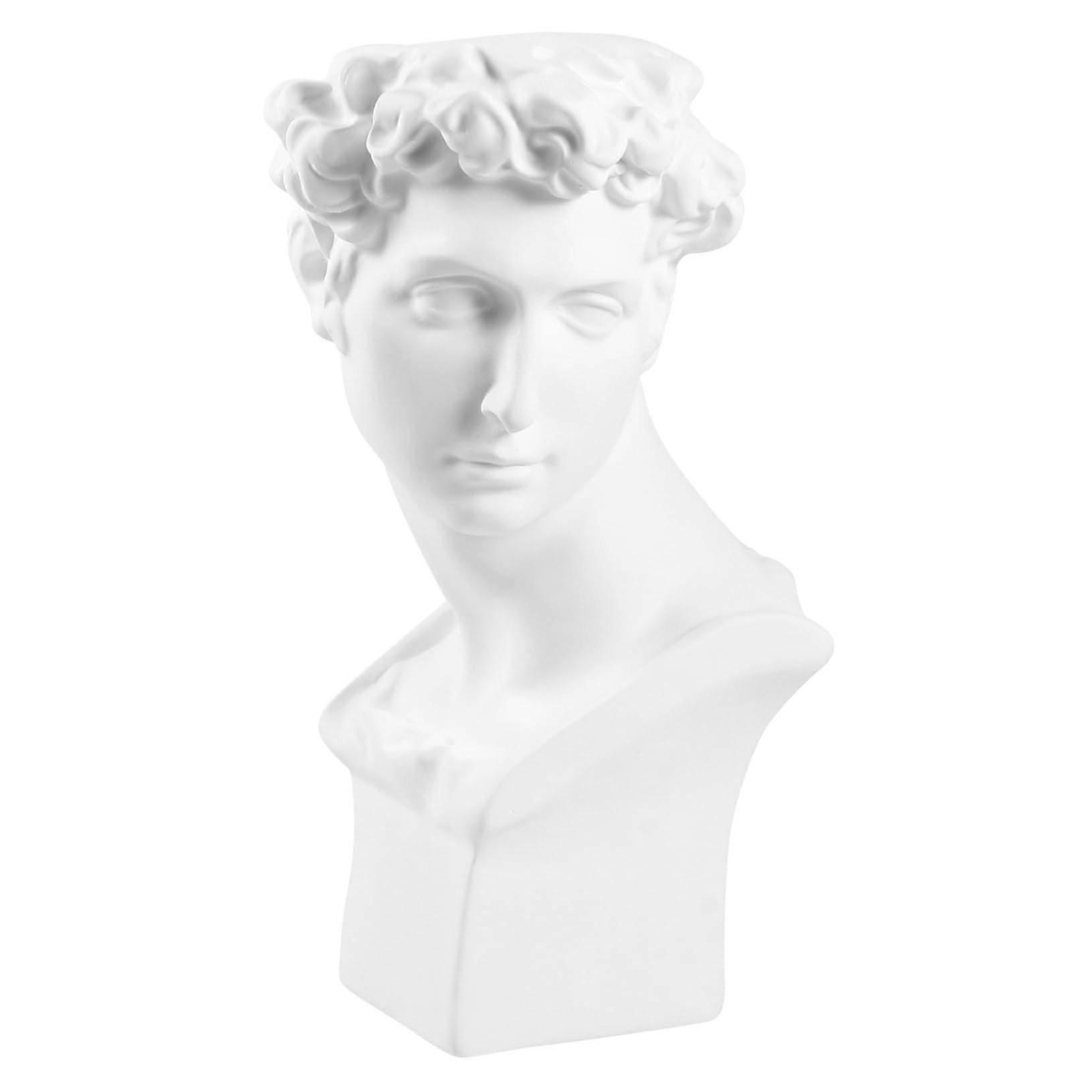 Resin Head Planter Vase with Classical Bust Design for Succulents and Desktop Storage