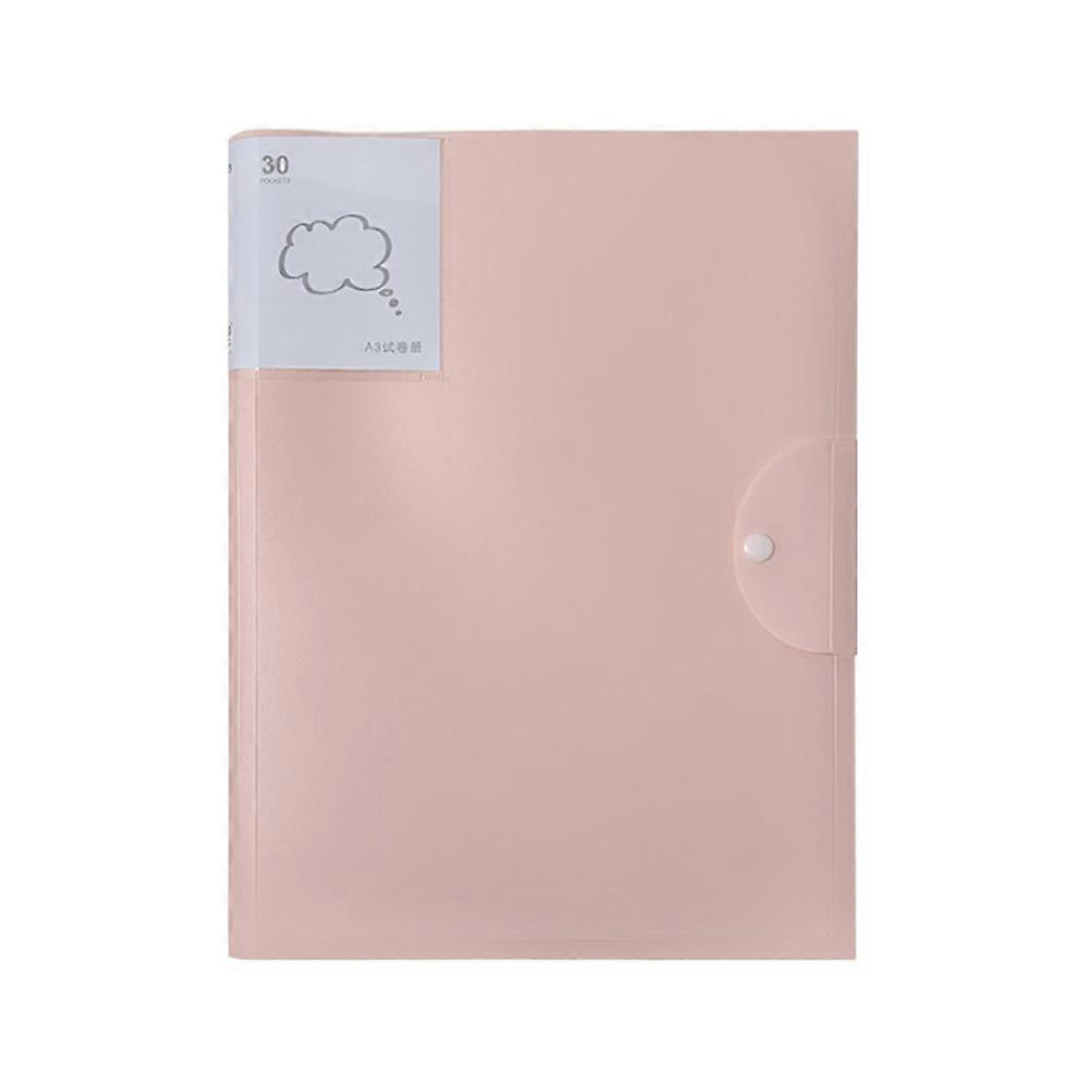 A3 Transparent File Folder Plastic Snap Document Bag Student Test Paper Storage Bag Multi-Layer Organizer School Office Supplies