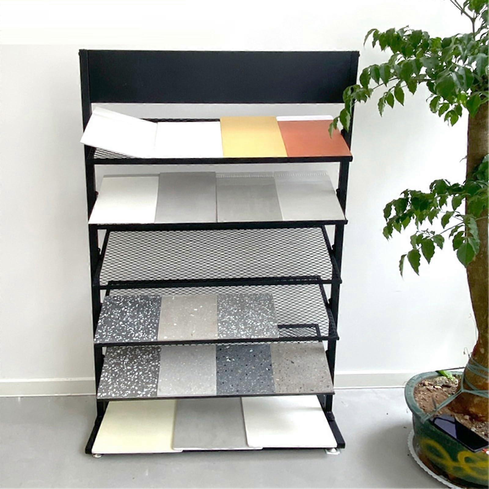 Tile Display Stand Metal Floor Tile Sample Rack with Stable Triangular Frame and  Load Capacity