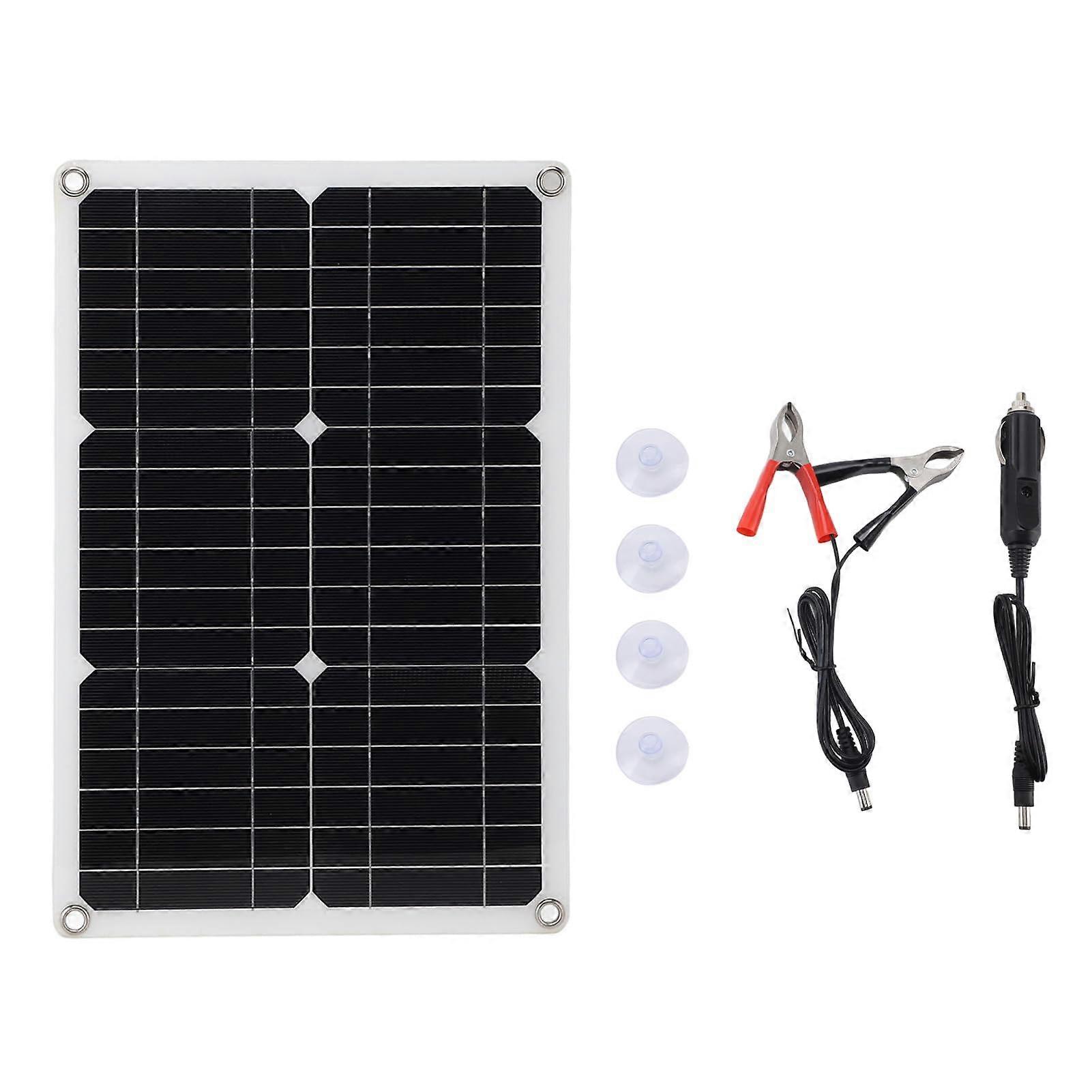 20W Flexible Monocrystalline Solar Panel Efficiency Weatherproof Charger for RV Boat Camping
