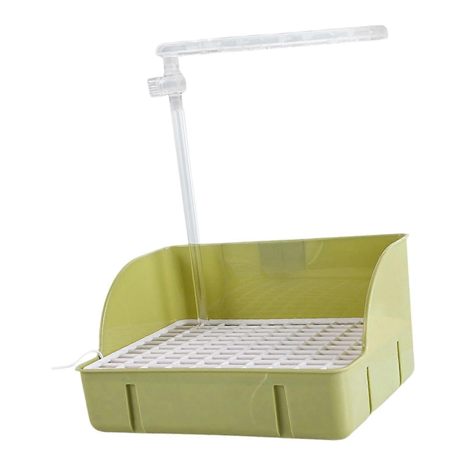 Automatic Bird Bath with Water Circulation Splashproof Parrot Shower Tub for Small Pets Green
