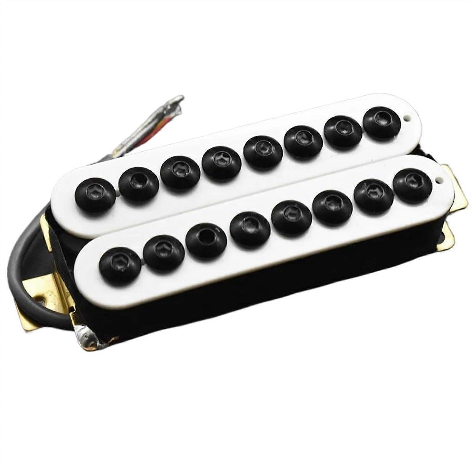 8 String Electric Guitar Humbucker Pickup with CoilSplitting, Adjustable Pole Pieces,  Output Ceramic Magnet, White