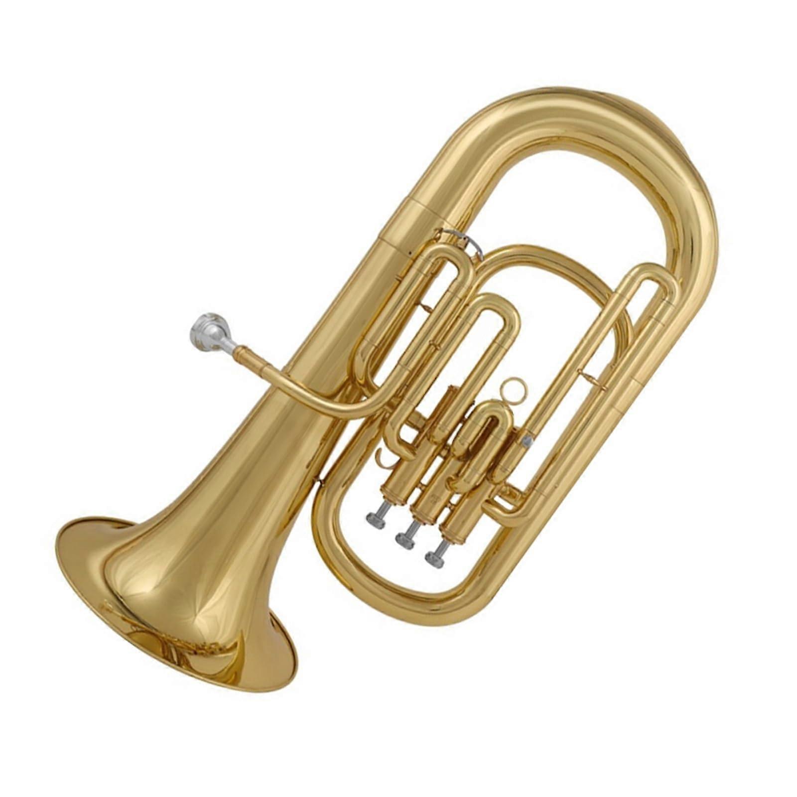 Beginner Bb Euphonium for Students Brass Lightweight Design Warm Tone Easy Playability