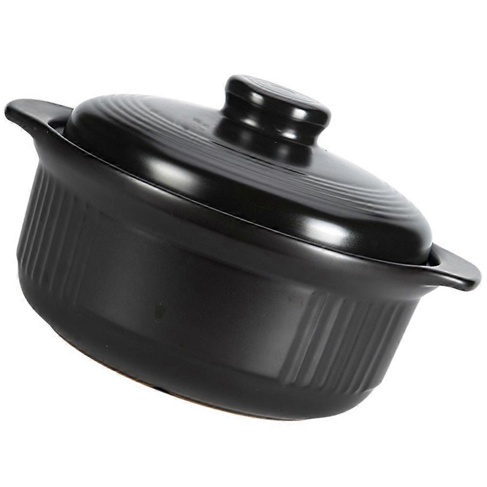 Ceramic Pot Household Cooking Pot for Stewing Black Kitchen Casserole