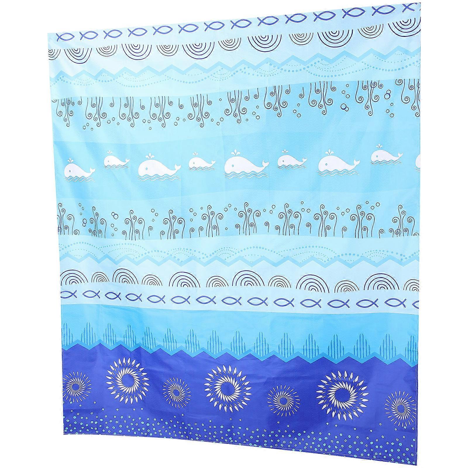 Polyester Picnic Blanket Blue Mat Foldable for 4Pcs Outdoor Camping