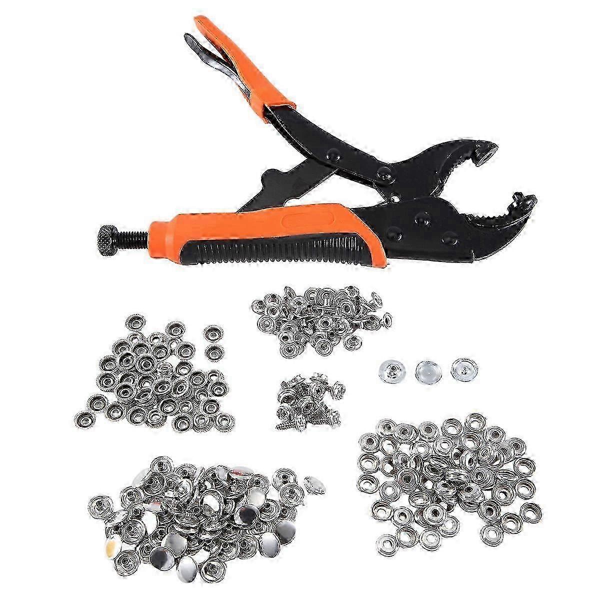 Heavy Duty Snap Fastener Tool,Snap Setter Tool Kit with 60 Sets, for Boat Cover, Snap Button Tool