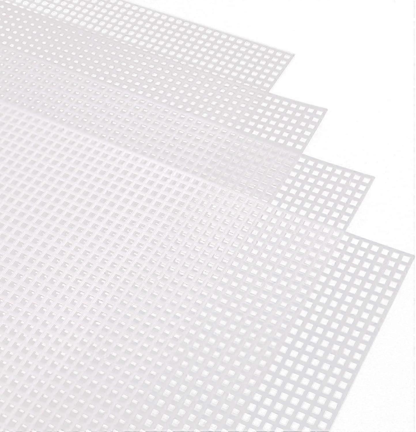 6pcs 13x10.24 Polegadas Canvas de Agulha de Plástico, 7 Folhas de Malha Branca