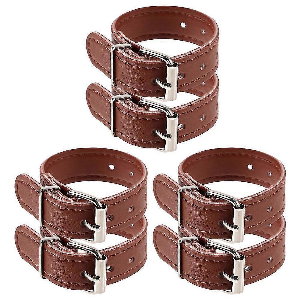 Adjustable Bike Front Basket Leather Strap Set