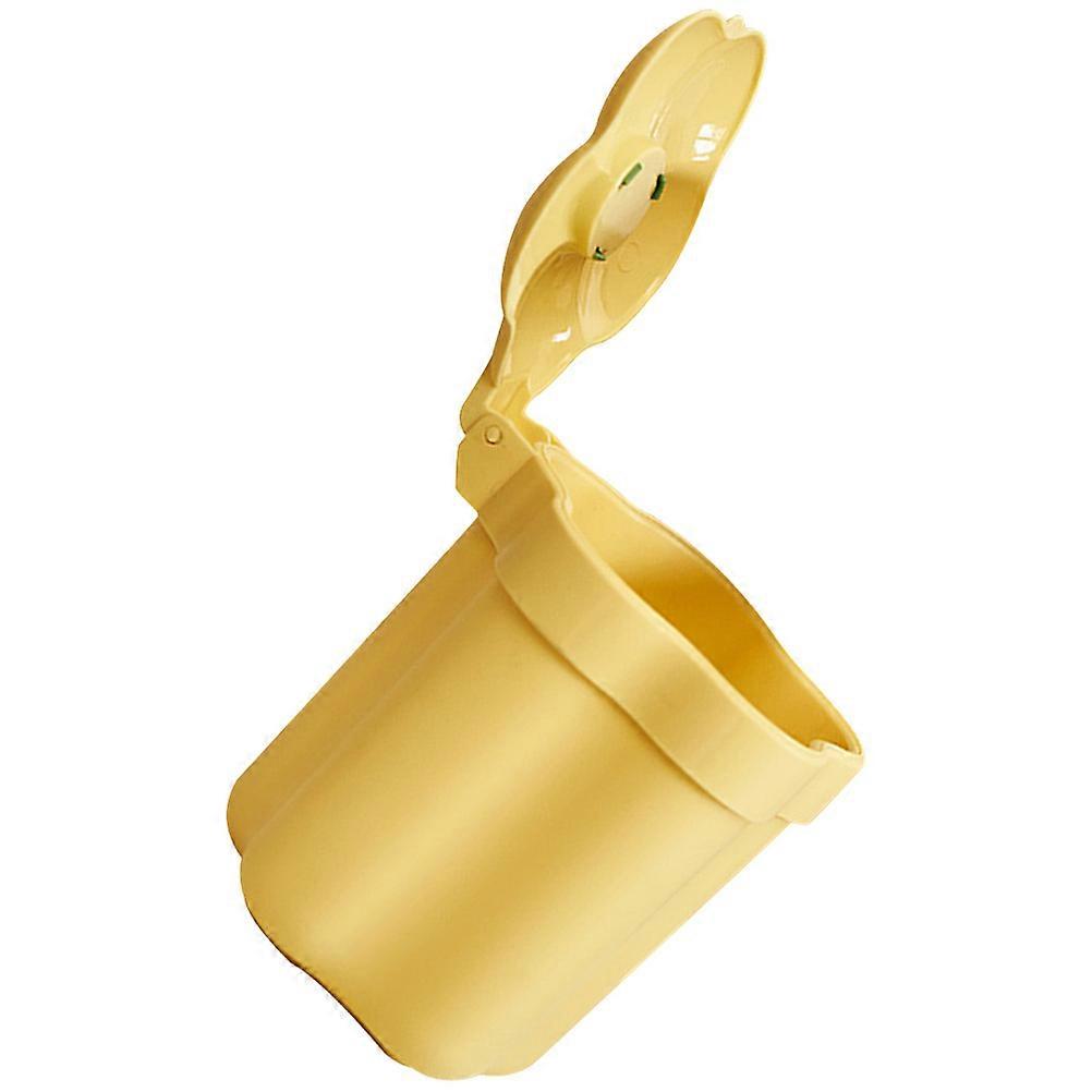 2Pcs Decorative Trash Bin Small Garbage Can for Storage Use Yellow Bedside