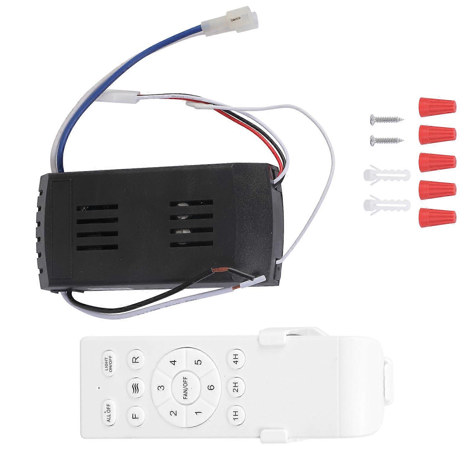 Ceiling Fan Remote Control 6 Adjustable Speeds Reverse Mode Timer Function Simple Fan Controller Plastic Texture Multicolor