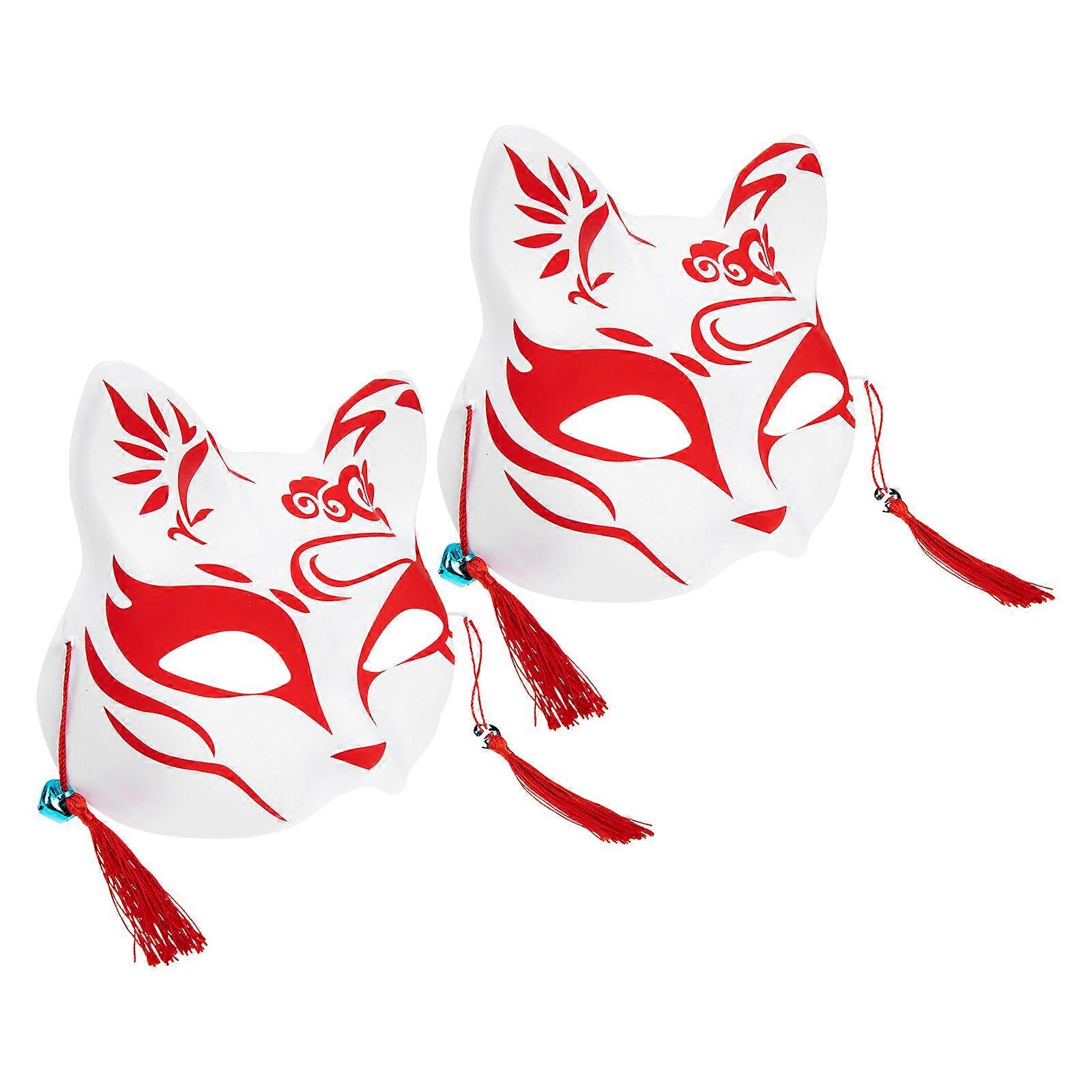 PVC Foxes Mask Decorative Multi-Function Party Half Mask 2Pcs Accessory