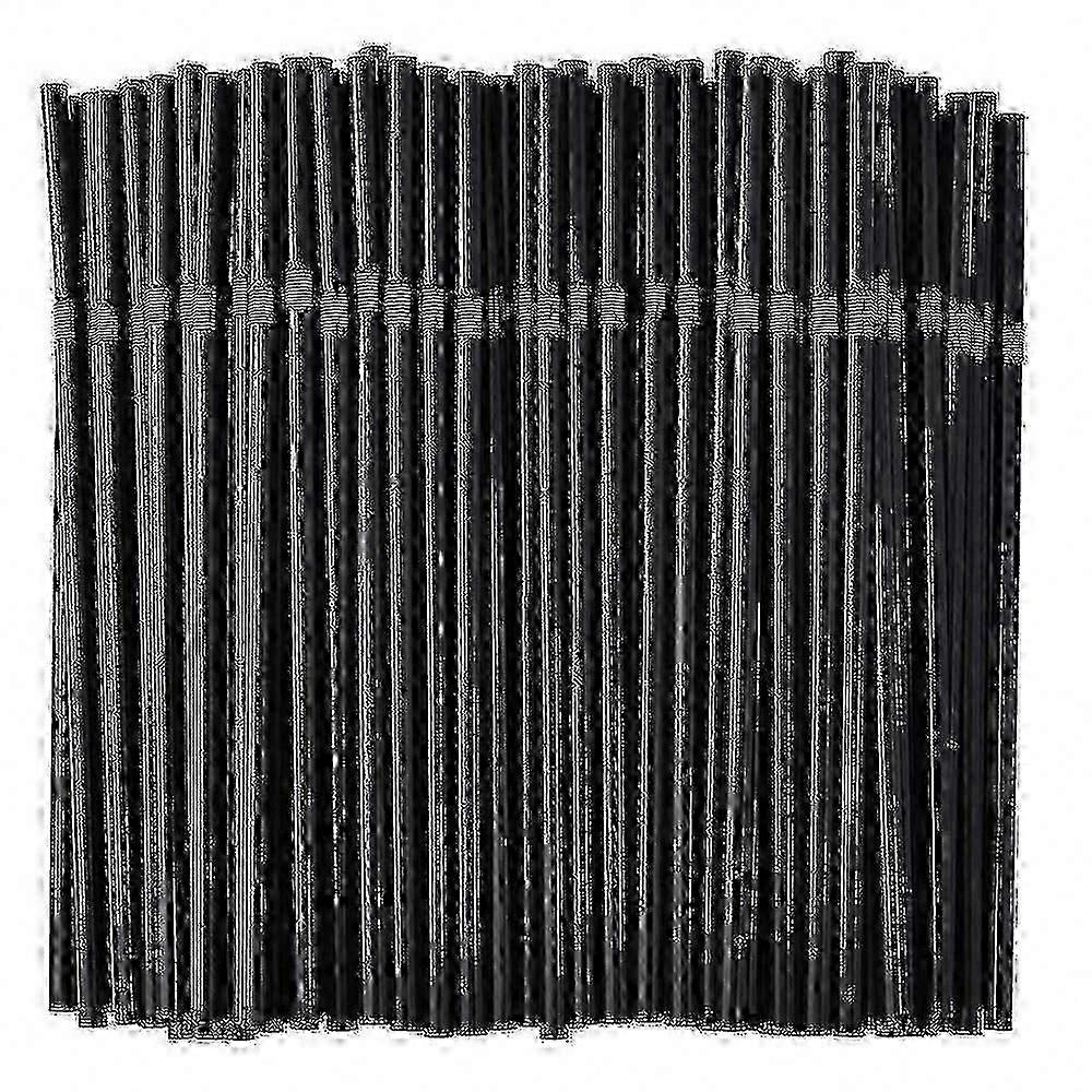 500 Count Flexible Black Plastic Drinking Straws Bendable and Disposable