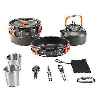 3 PCS Camping Cookware Mess Kit Pots Kettle Pans Aluminum Alloy Lightweight Folding Camping Cookware Set