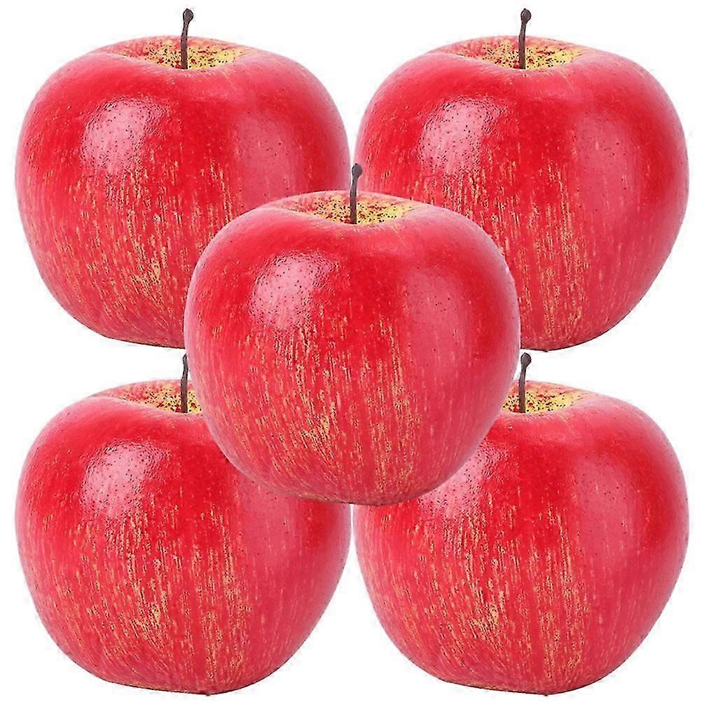 Artificial Apples Model for Decoration 5Pcs Red Simulation Fruit Display
