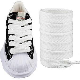 Lacets larges pour chaussures de rechange Maison Mihara Yasuhiro, lacets plats jumbo blancs de 127 cm (50 pouces).