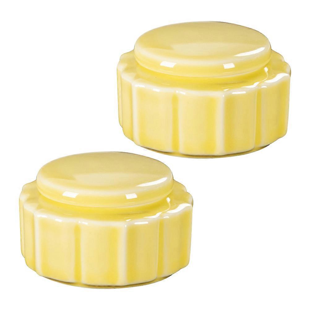 Mini Ceramic Tea Can for Storage 2Pcs Sealed Multipurpose Containers