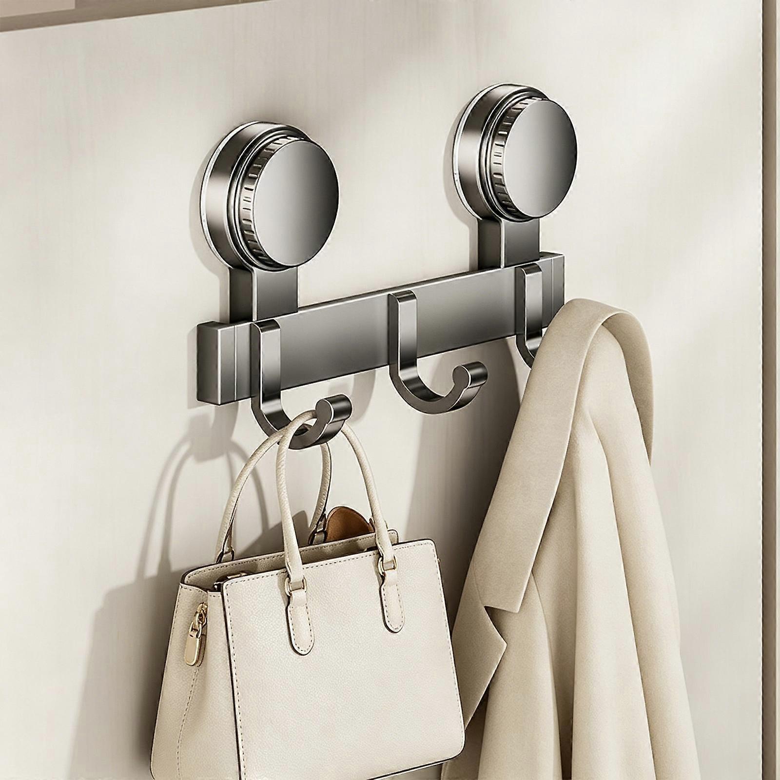 No-drill Door Back Vacuum Suction Cup Hooks Storage Rack