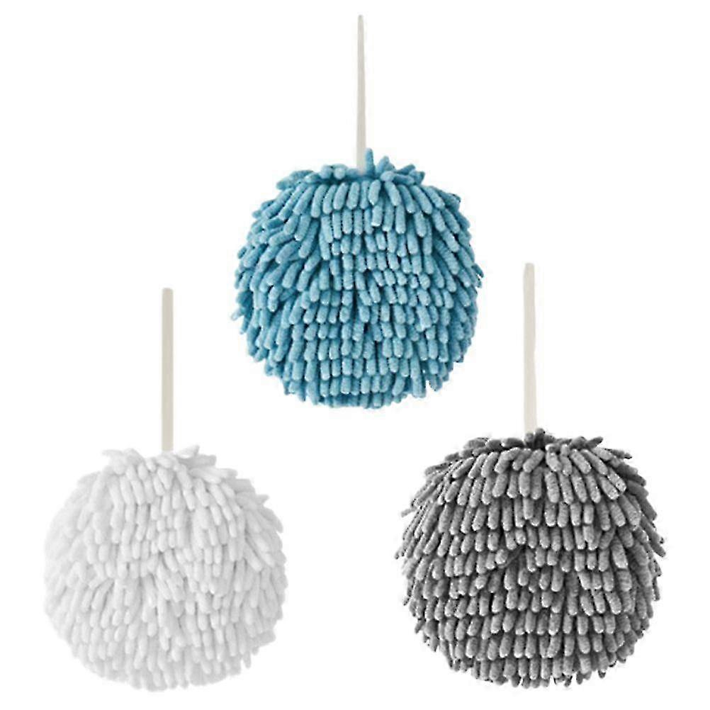3Pcs Hand Towels Microfiber Quick Dry Absorbent Hand Towel Ball with Hanging Loop