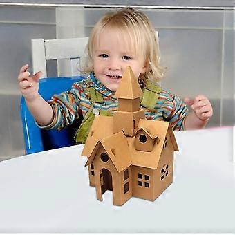 Itrimaka Casa De Juegos De Cartón Para Colorear Y Montar - Juguete DIY De Tablero KT Que Fomenta La Imaginación Y La Concentración En Niños
