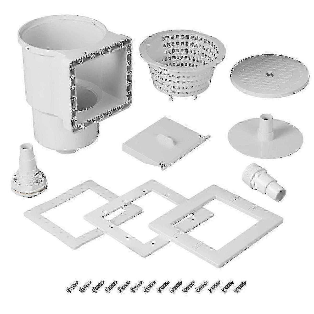 Pool Skimmer Kit with 6 Inch Opening Width, Compatible with All Standard Above Ground Pools