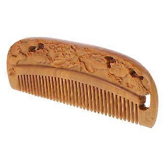 Pente desembaraçador de cabelo de madeira natural para uso doméstico, pacote com 2 unidades