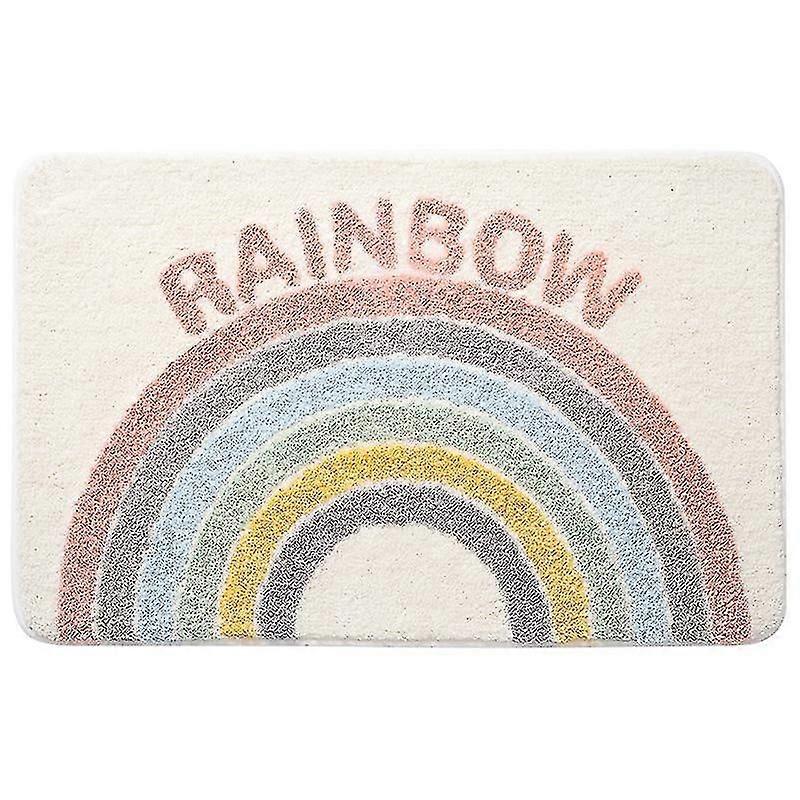 Rainbow Flocking Bath Mat, Bathroom Rug