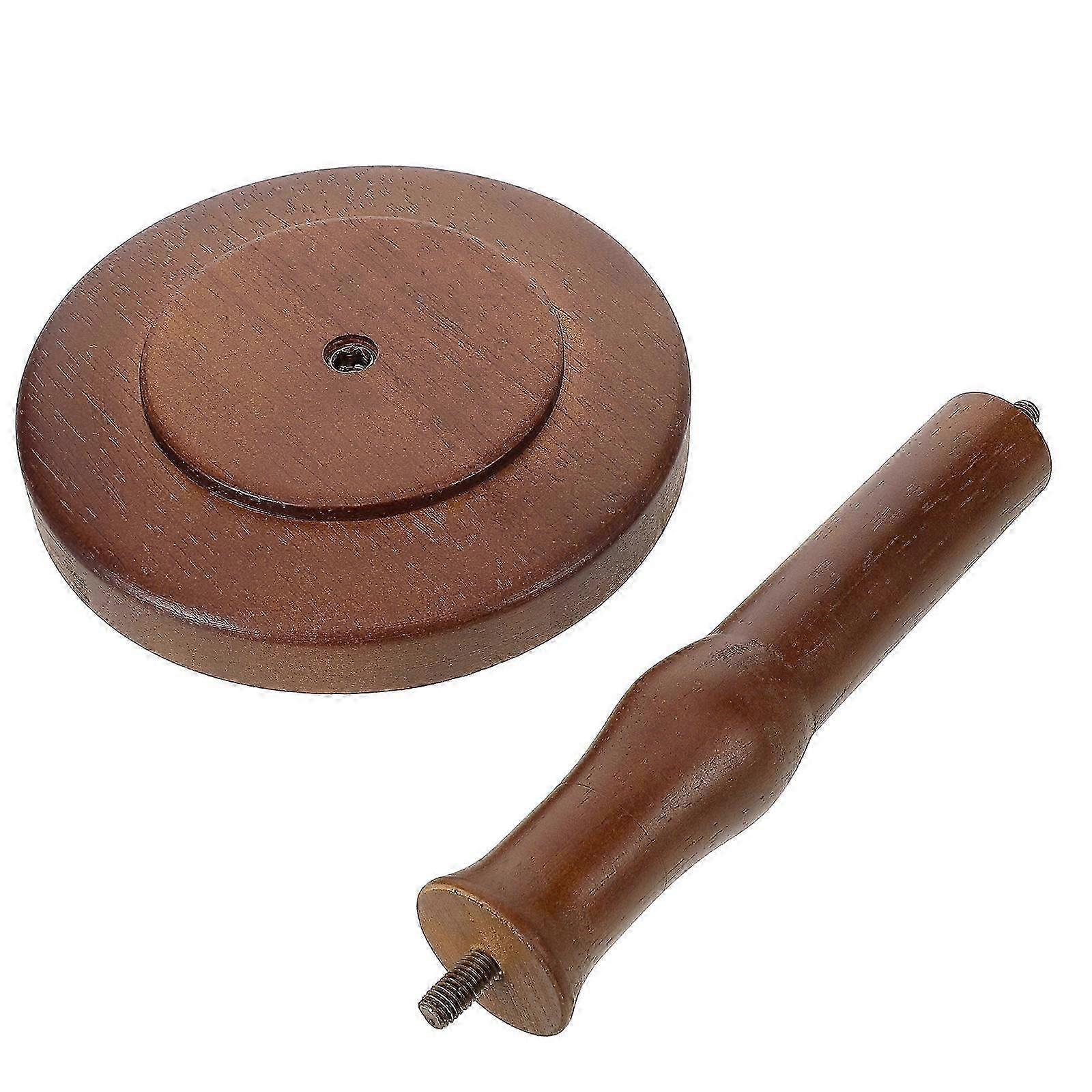 Solid Wood Mannequin Head Support Base for Holding Dark Brown