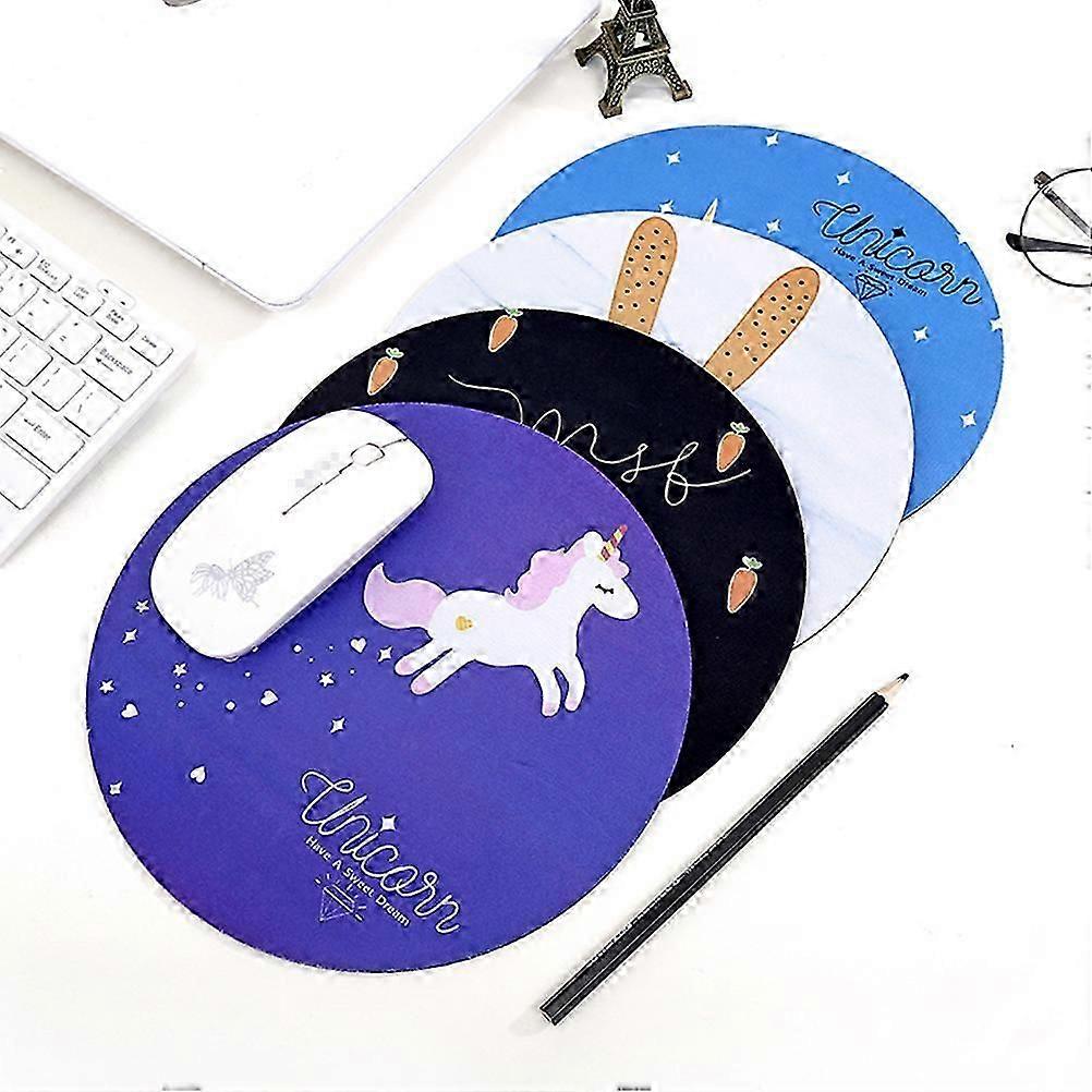 Assorted Color Mouse Mat Lovely Pattern for Computer Use 3Pcs Pack