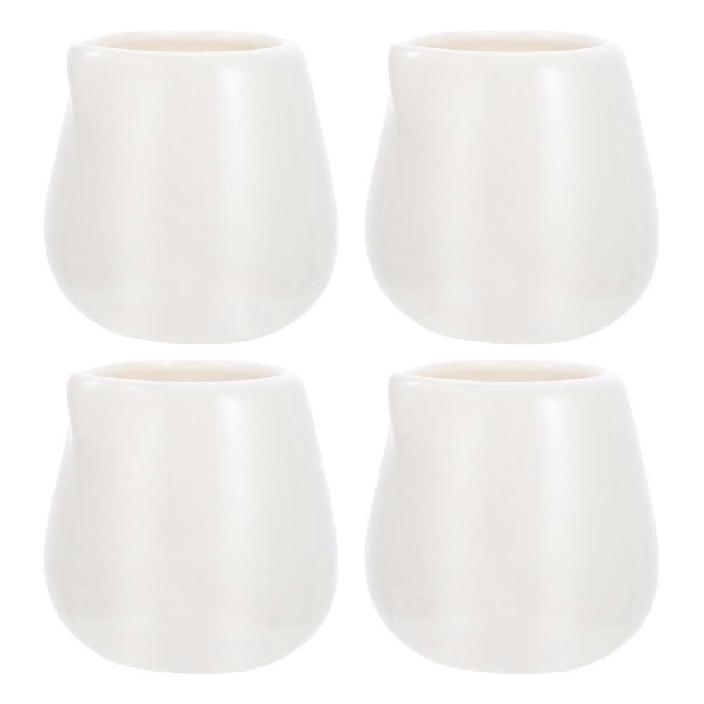 Ceramic Milk Jugs | Multipurpose Frothing & Storage Cups | 4Pcs Set