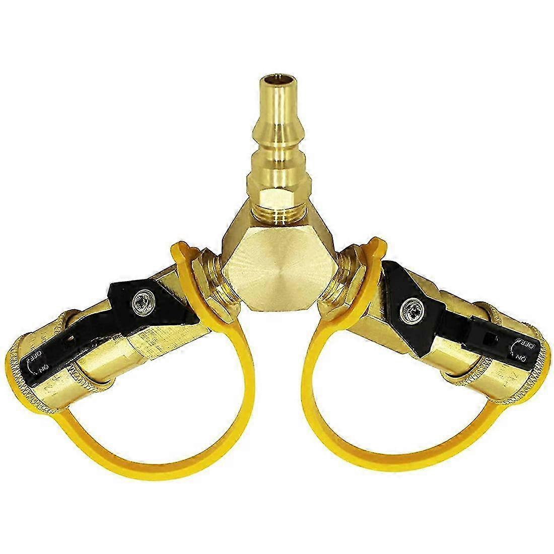 1/4inch RV Propane Quick Connect Y Splitter Adapter