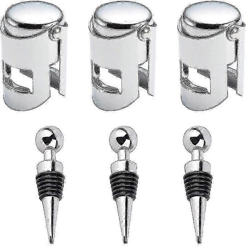3 vinpropper og 3 champagnepropper