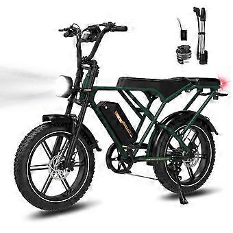 Sähköpyörä G19 20'' fatbike 250W 48V 22.5Ah, Jopa 130 km, Vääntömomenttianturi, Sovellus ja NFC, Vihreä