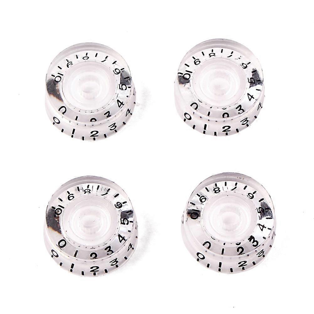 4 PCS/ Set Guitar Volume Tone Control Knobs Rotary Knobs for Electric Guitar Parts Replacement (White)