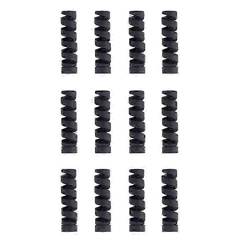12Pcs Cable Protector Solid Color Flexible Silicone Spiral Design Wearproof Wire Protector for Charging Line