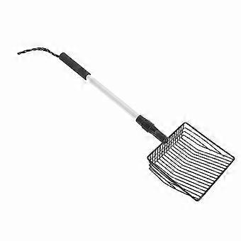 Cat Litter & Chicken Coop Poop: Lightweight Extendable Long Handle Metal Scoop With Fine Screen