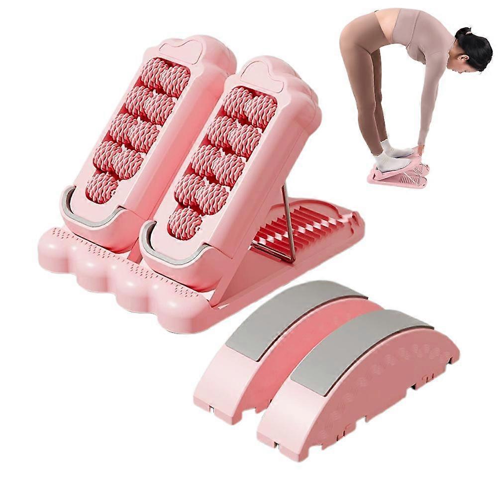 Multi-Function Adjustable Calf Stretcher Foot Massage Board Pink